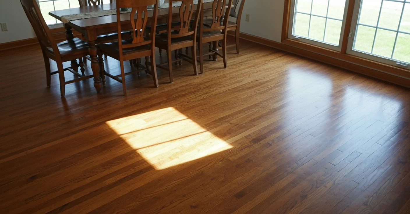 After: refinished sun-damaged hardwood floors in Elkhorn