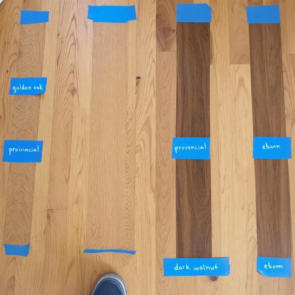 Hardwood floor stain color samples available for Elkhorn homeowners